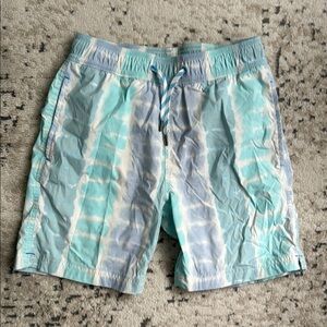 J. Crew Blue and White Swim Trunks